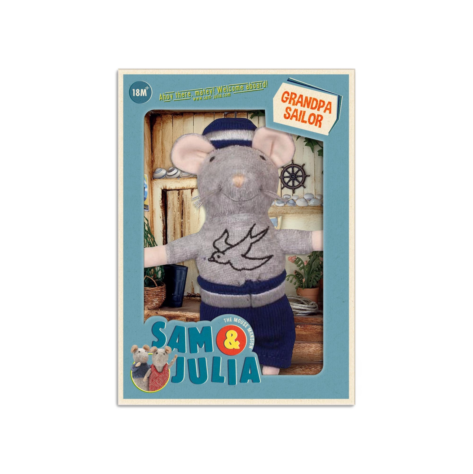 Jucărie mini-șoricel Bunic-marinar 12 cm