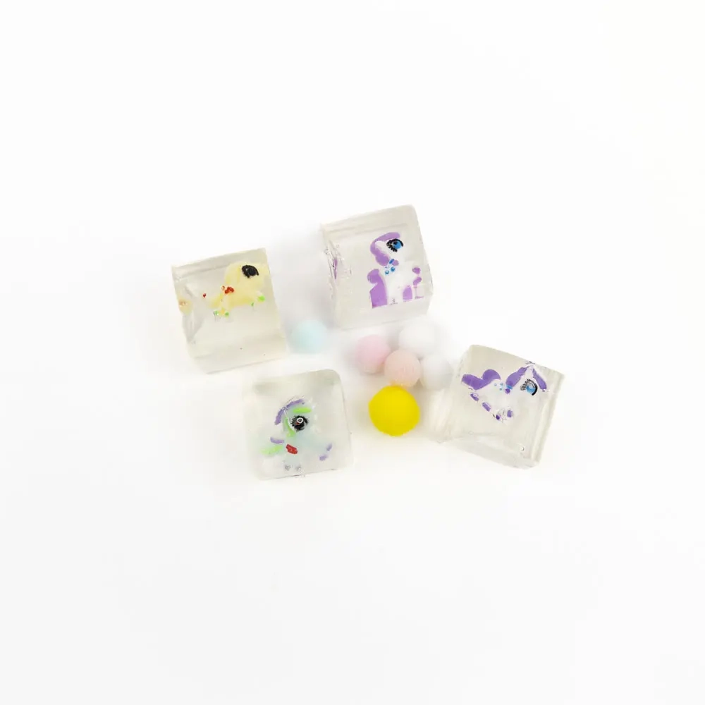Jucărie antistres squishy Unicorn-cuburi de gheață set 4 bucăți