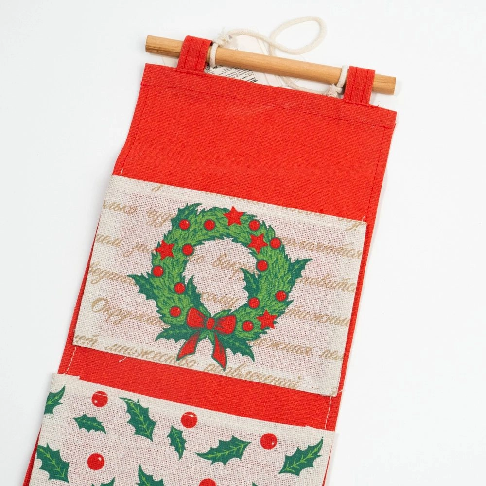 Organizator de Perete Textil Anul Nou (2 Buzunare)