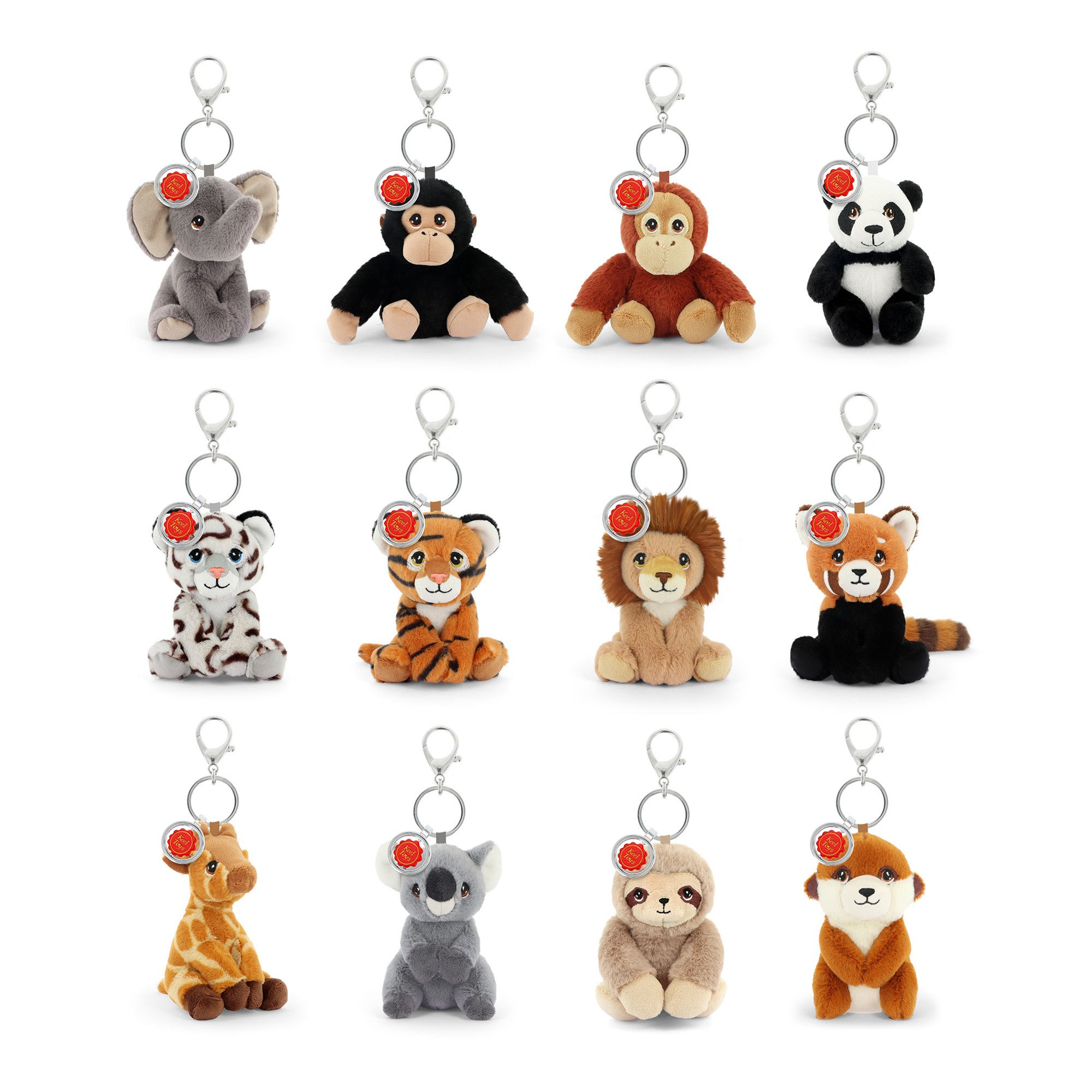 Jucărie de pluș breloc Keel Toys Keeleco Bag Charm Wild (12 cm, 12 modele asortate)