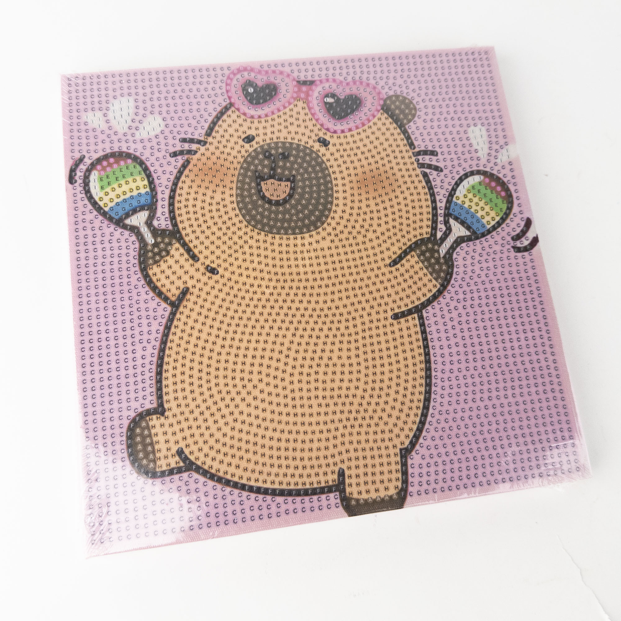 Tablou mozaic cu diamante „Capibara” 20×20 cm