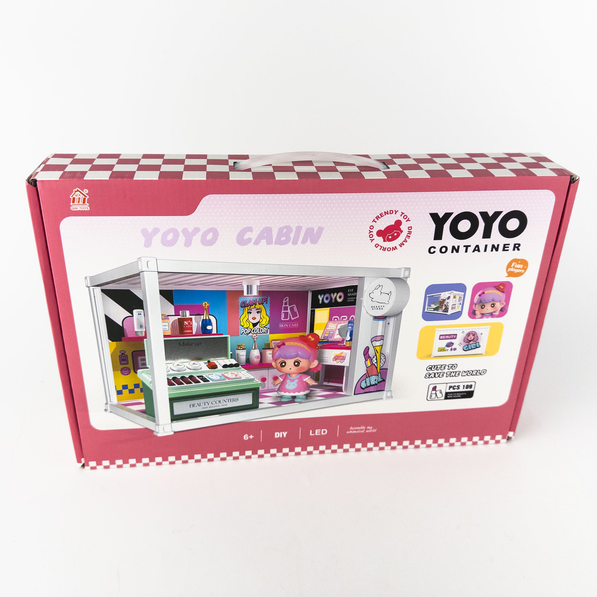 Set mini-magazin Beauty Shop cu iluminare LED 21×12,5 cm