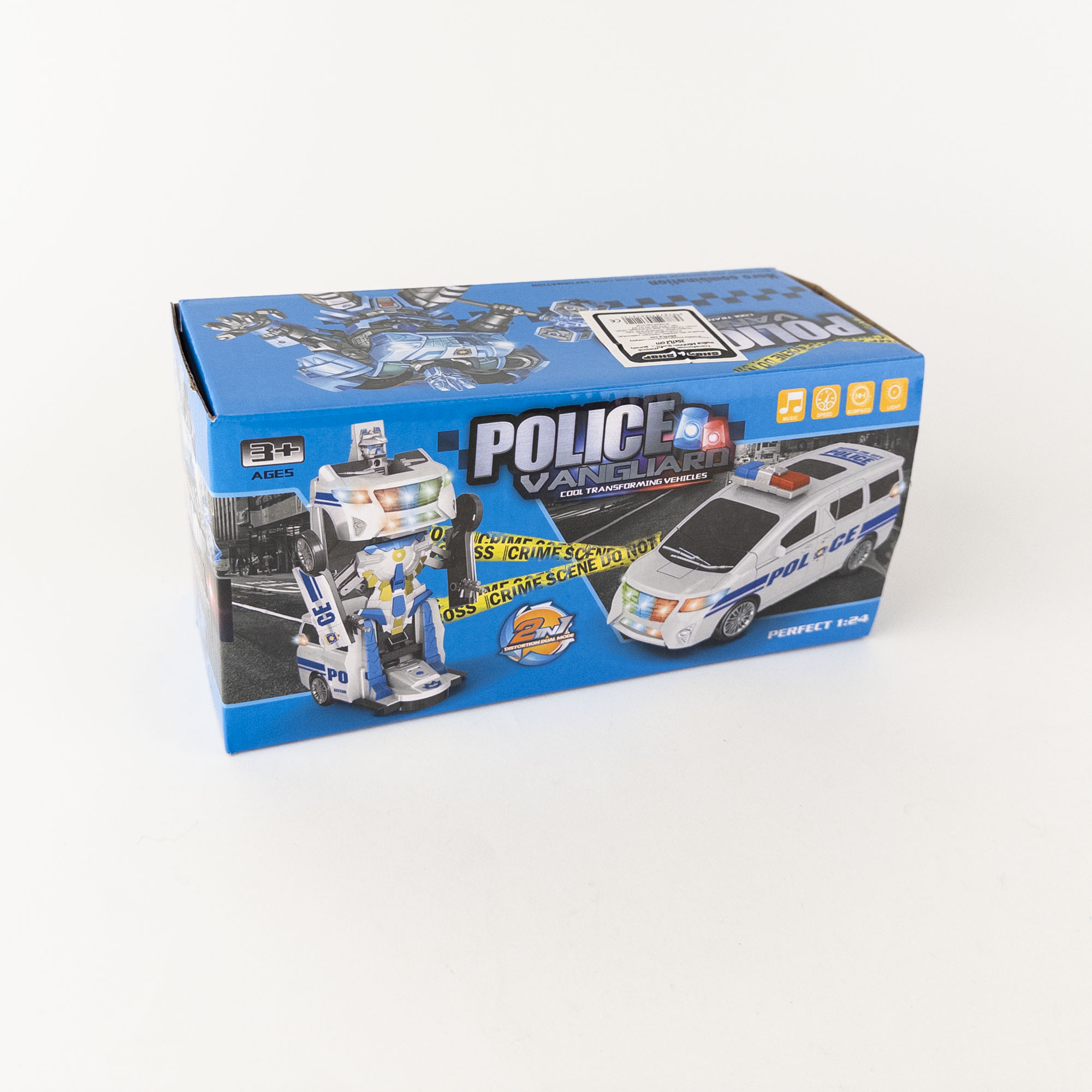 Robot Transformabil Masina Police MiniVan (Lumina si Sunet) 25×11,2 cm