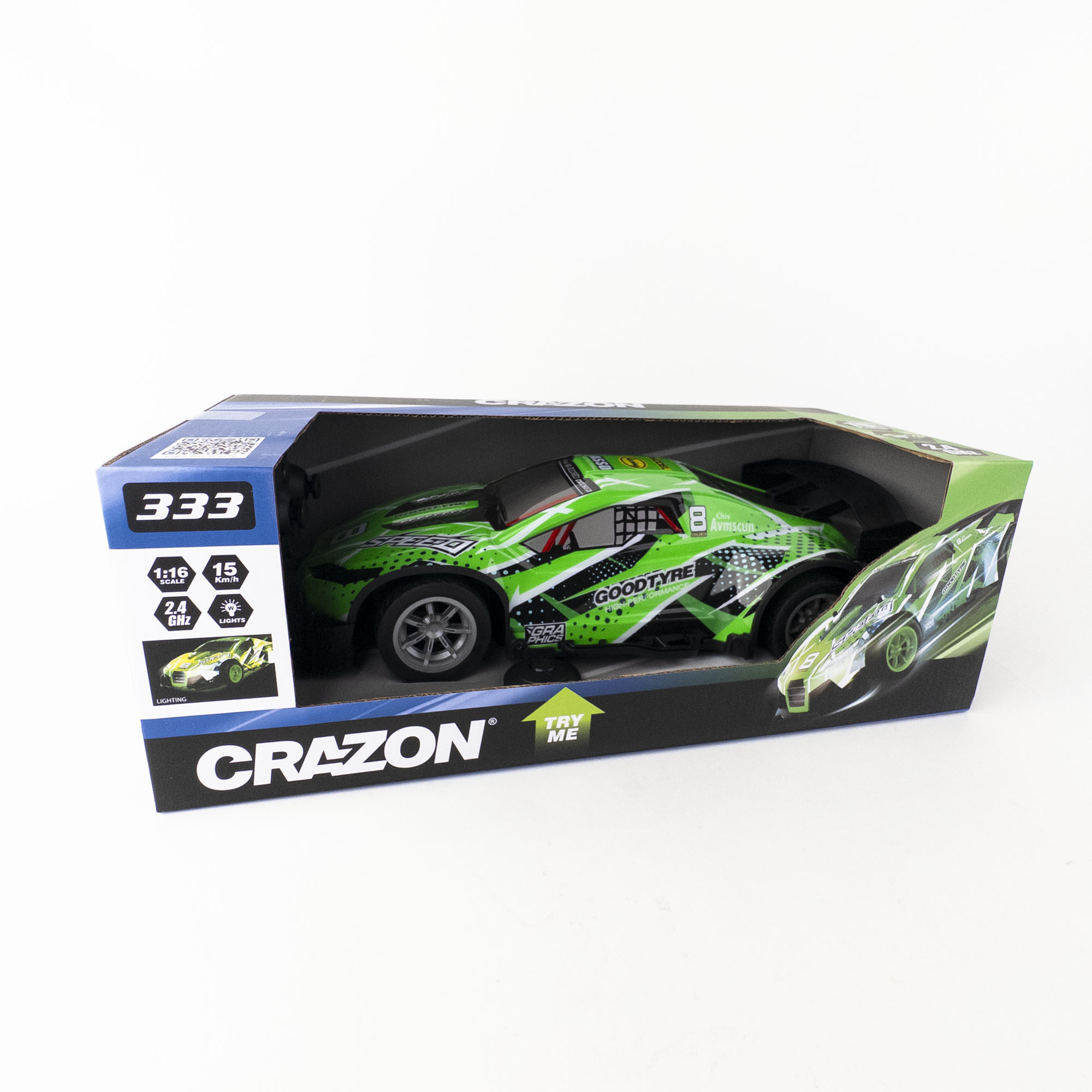 Masina CRAZON cu telecomanda de curse 1:14 cu lumini Green (333-TG25143B)