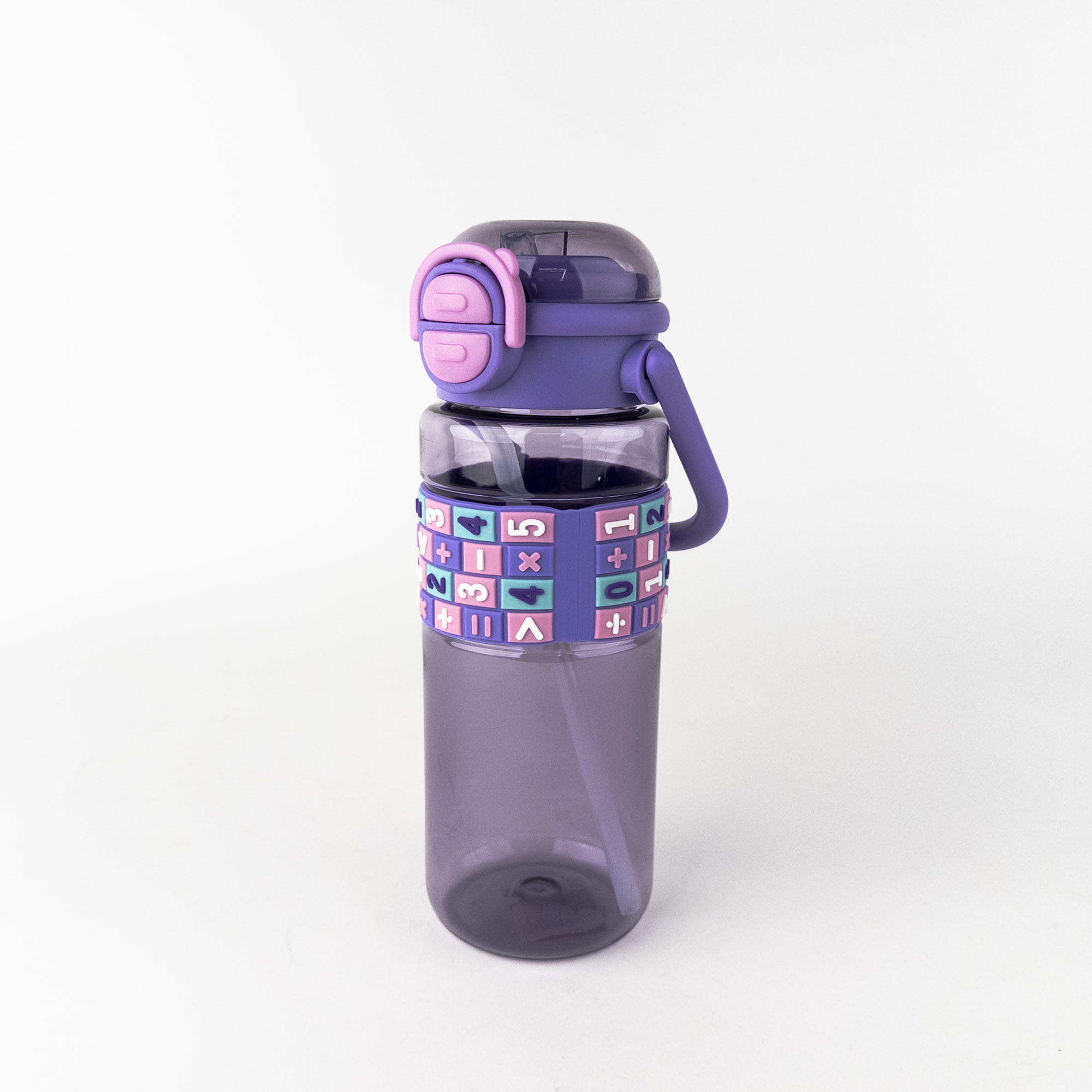 Sticlă pentru apă „Litere” cu pai 720 ml