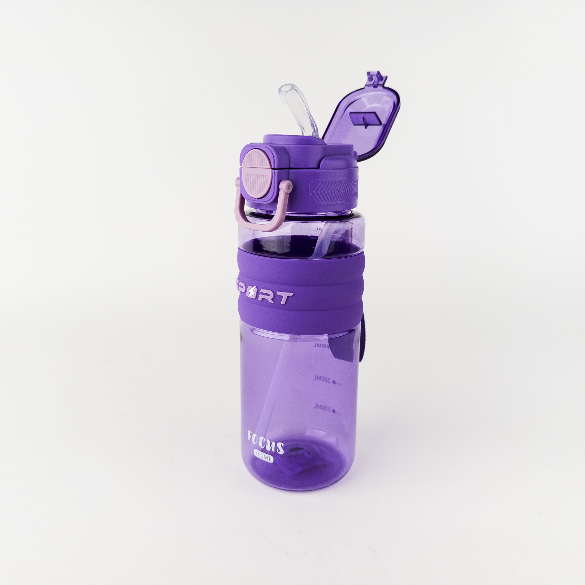 Sticlă pentru apă Sport New cu pai 750 ml