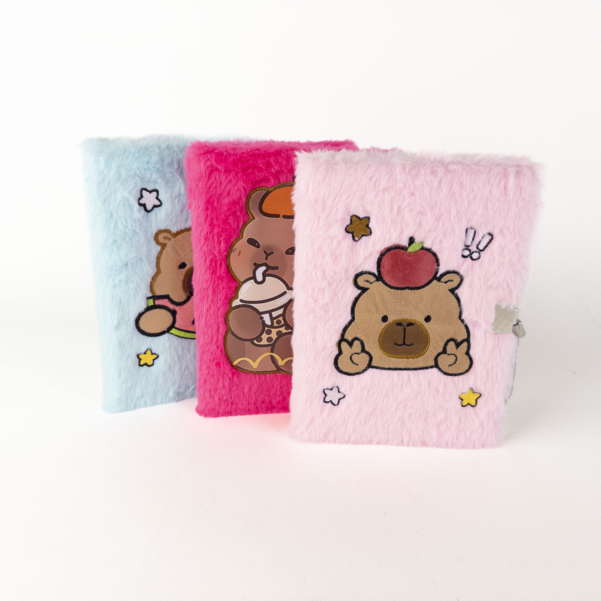 Carnet plușat cu fermoar „Capybara” – 64 file