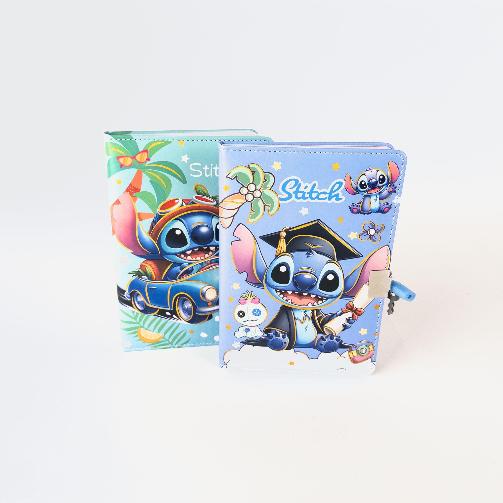 Carnet din piele ecologică cu închidere „Stitch” – 64 file