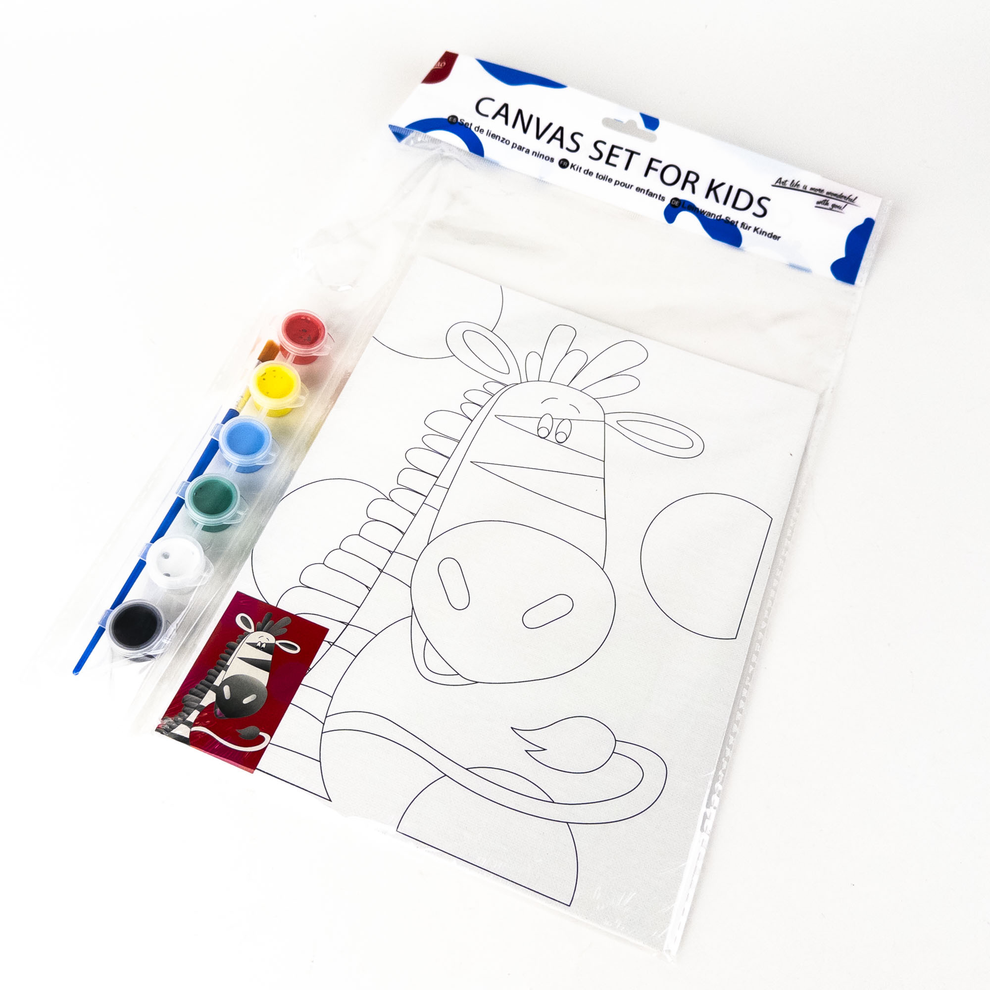 Set creativ pentru pictură pe pânză cu vopsele și pensulă 20×25 cm