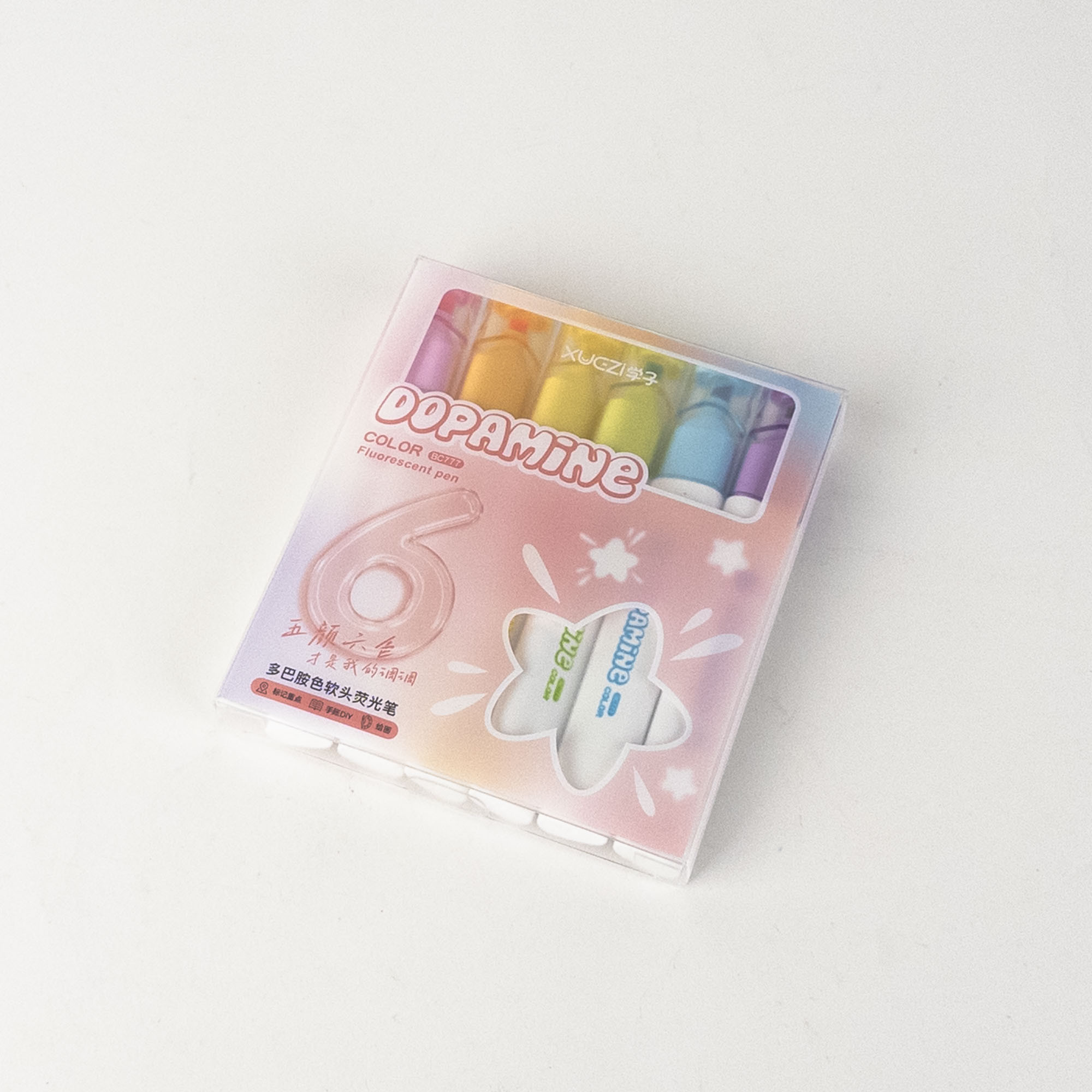 Set markere evidențiatoare pastel 6 culori