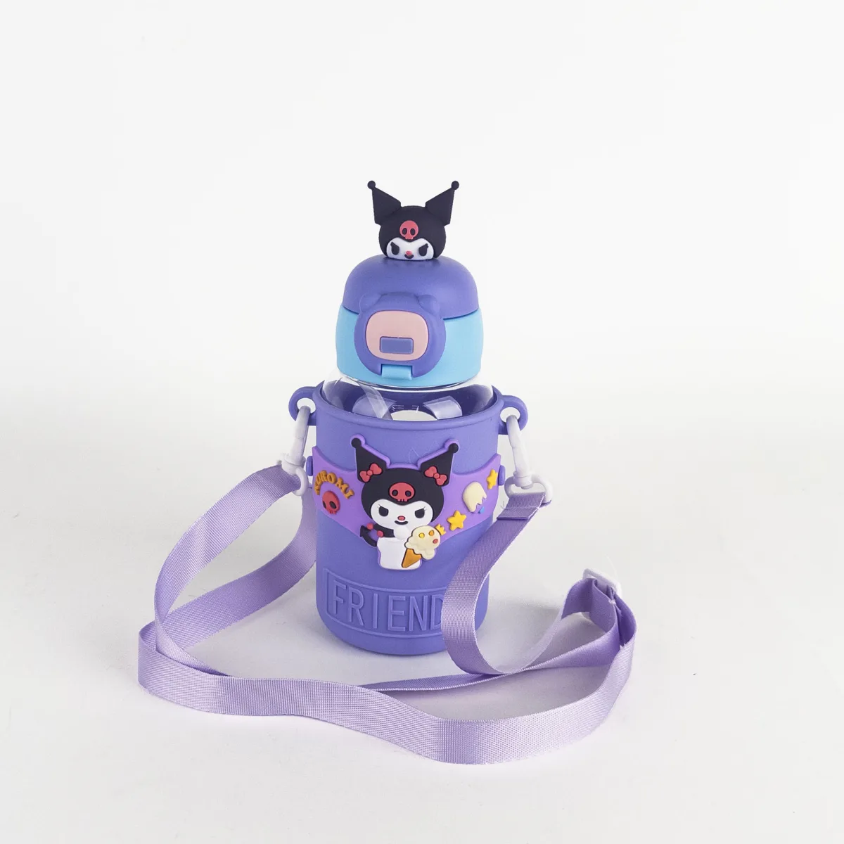 Sticlă cu pai și husă Sanrio, 580 ml